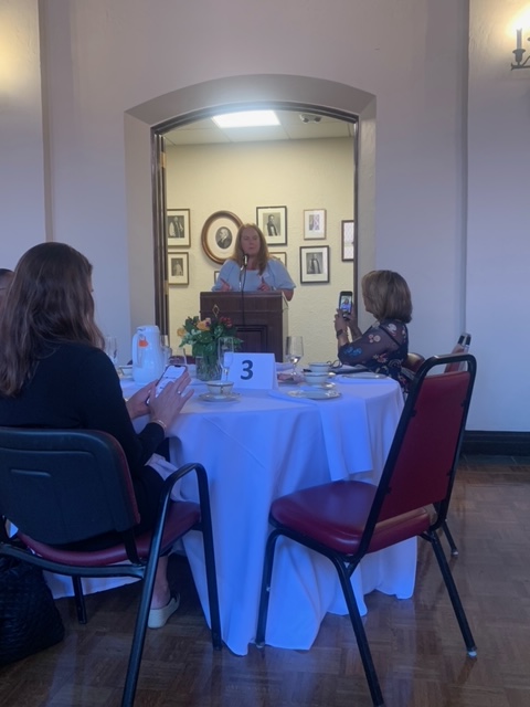 SCFSC's tweet photo. SCFSC staff enjoyed a spot of tea with good friends and community partners who are working to eradicate family homelessness. It was great to hug @HNM_SC board member, Kim Snipes and to attend HNM's annual Angels' Tea in person again! #LetsEndIt https://t.co/2aoBzZtaeV
