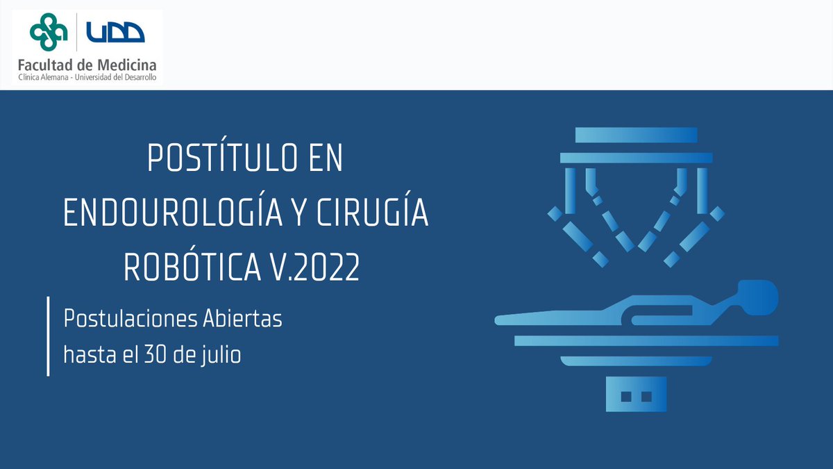Urolchi's tweet photo. Están abiertas las postulaciones para el postítulo en Endorulogía y Cirugía Robótica 2022, de @UDD_FM 

👉 Postulación hasta: 30 de julio 2022 

👉 Inicio: 1 de septiembre 2022

Más información https://t.co/3xS2ihwhNA https://t.co/1GZ7QCuHac