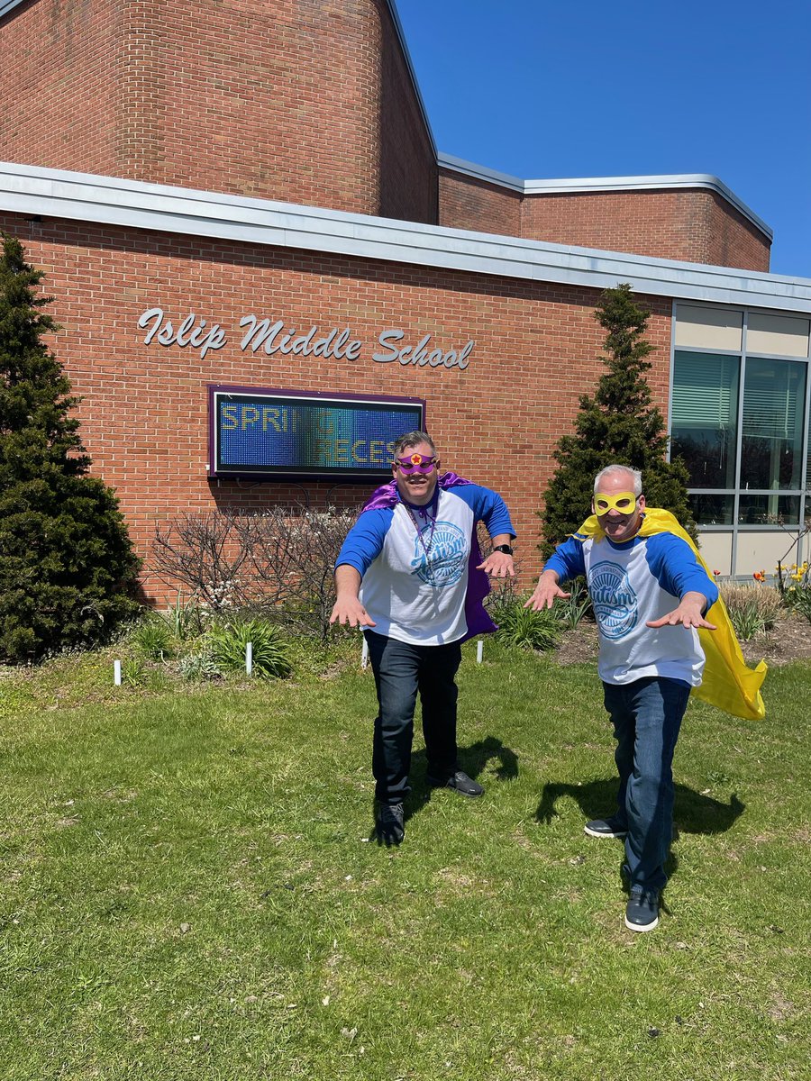 So April is Autism Awareness month and today is Super Hero day. Of course “Captain Awareness” and his side kick “Kid Compassion” made an appearance. You decide who is who!