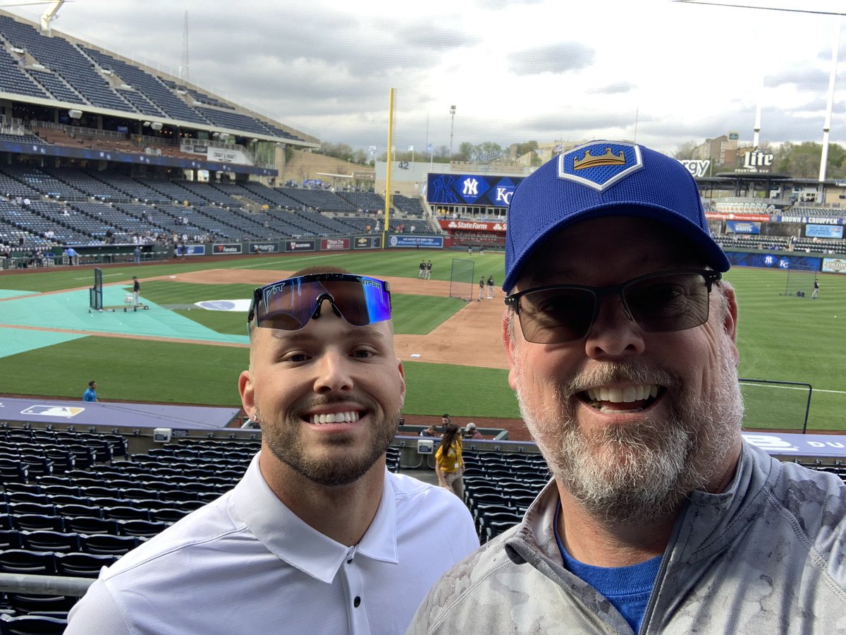 Celebrating my Birthday <a href="/Royals/">Kansas City Royals</a> catching the first pitch from my son <a href="/Lucas_Krull_/">Lucas Krull</a> #makingmoments