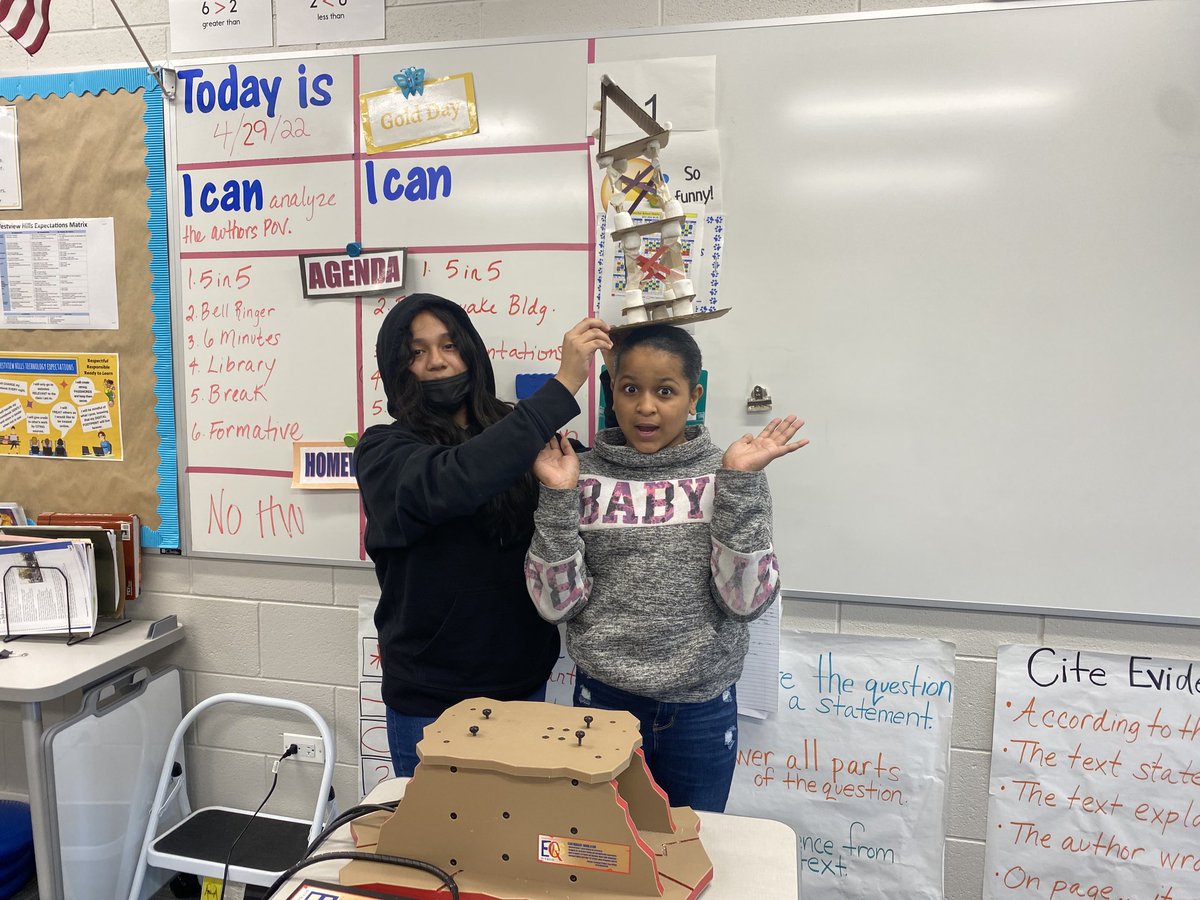 Priebefive's tweet image. Hands down the most fun I’ve had teaching in years today! Their Earthquake resistance buildings were amazing! #d60learns