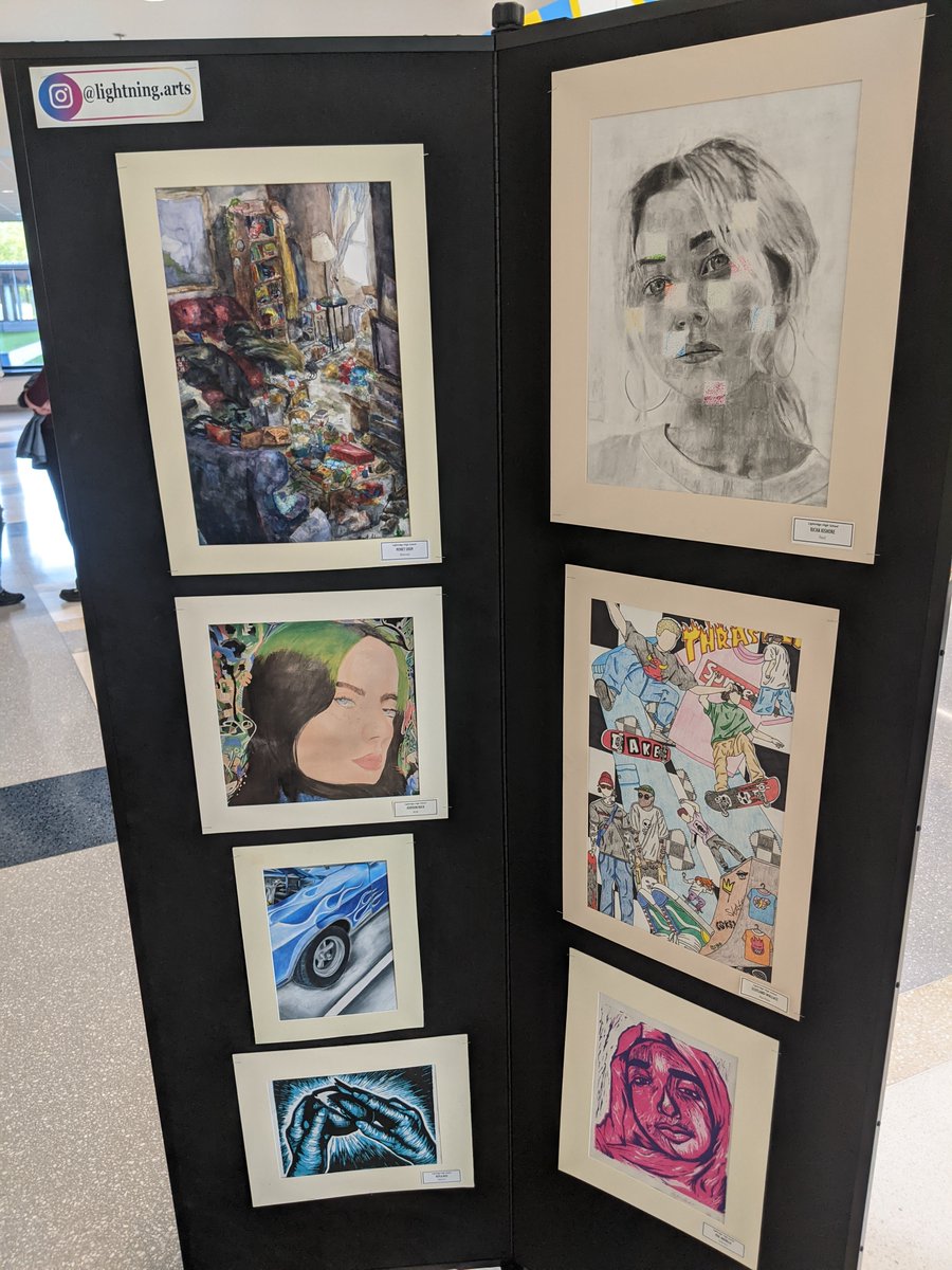I love seeing our student artwork on display before our spring musical. Fortunate to have such talented students <a href="/Lightridge_LCPS/">𝐋𝐢𝐠𝐡𝐭𝐫𝐢𝐝𝐠𝐞 𝐇𝐢𝐠𝐡 𝐒𝐜𝐡𝐨𝐨𝐥</a>