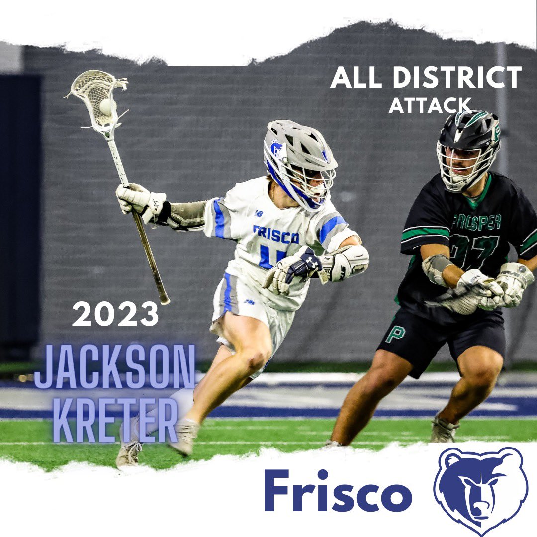 Congratulations to Jackson Kreter for being awarded All District Attack!   
#RESPECT #frisco #friscolacrosse