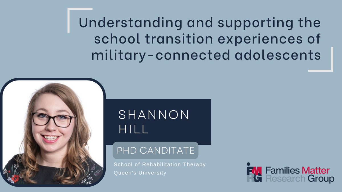 .<a href="/Shannon_LD_Hill/">Shannon Hill</a>, a PhD Candidate at @QueensSRT, studied the school transition experiences of military-connected adolescents. 

Let's learn more about her research🧵

1/5