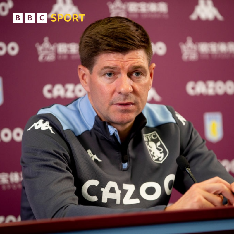 BBCSport's tweet photo. Aston Villa boss Steven Gerrard has his sights set on looking up, not down!

#BBCFootball