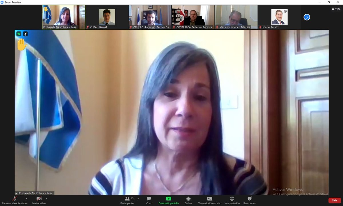 MirtaGranda's tweet photo. Participé en reunión plenaria del #GRULAC.
Agradecí presentación del Director Regional de la @FAO para América Latina y el Caribe @JBerdegueFAO sobre resultados #37LARC, que rechazó las medidas coercitivas unilaterales. Llamé a preservar la unidad en la diversidad de la región. https://t.co/DZqskCUhdl