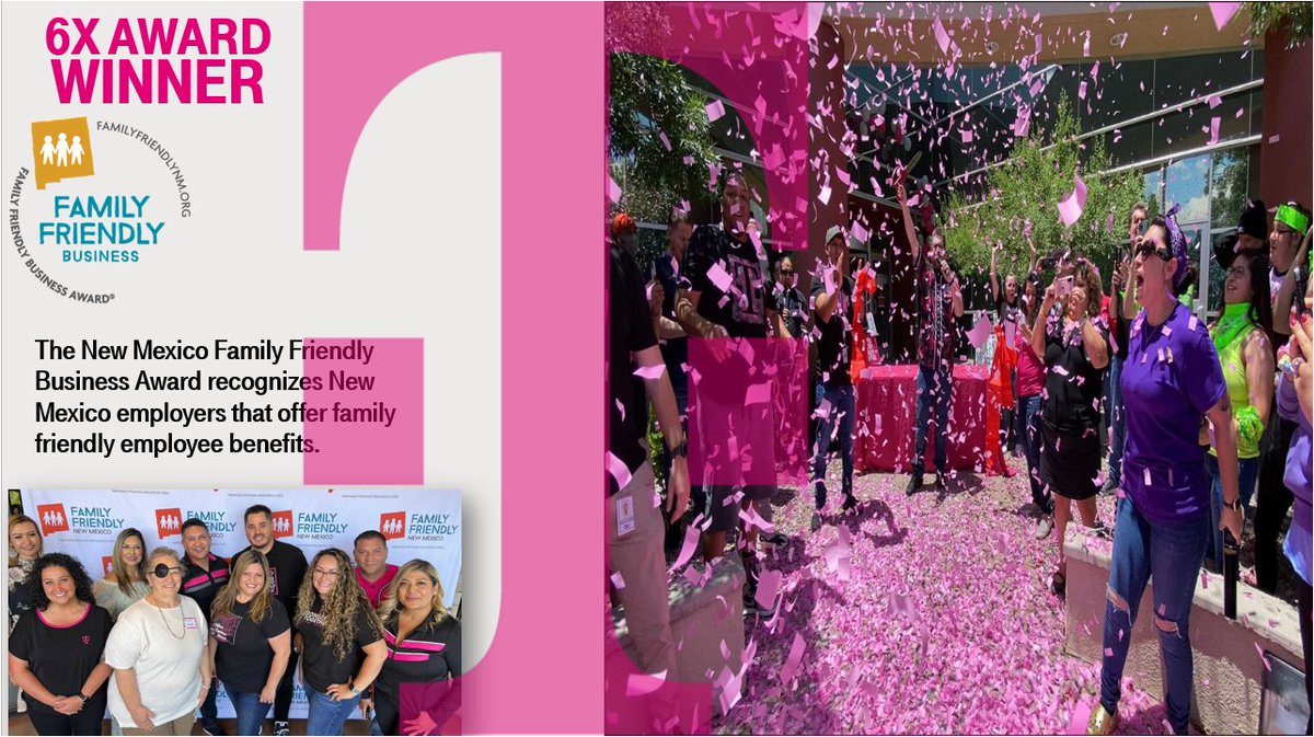 Yvette Chavez (@ychavez2) on Twitter photo The T-Mobile NM Team was recognized as a Family-Friendly Employer. We received the Platinum Award for the 6th year in a row! <a href="/UKnow_Adolph/">Adolph</a> <a href="/NicholOoo/">Nichol Orozco</a> @GregThomas505 @art_lucero <a href="/JKalena123/">Karen Viola</a> <a href="/rj_schoolcraft/">Roberta Schoolcraft</a> The T-Mobile NM Team was recognized as a Family-Friendly Employer. We received the Platinum Award for the 6th year in a row! <a href="/UKnow_Adolph/">Adolph</a> <a href="/NicholOoo/">Nichol Orozco</a> @GregThomas505 @art_lucero <a href="/JKalena123/">Karen Viola</a> <a href="/rj_schoolcraft/">Roberta Schoolcraft</a>