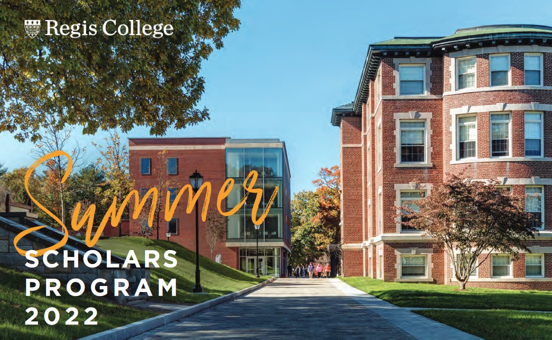 Applications are open for the 2022 #SummerScholars program at Regis College!

This is a pre-college program designed specifically for rising high school juniors and seniors who want to get a jump start on their college careers.

For more information visit regiscollege.edu/summerscholars