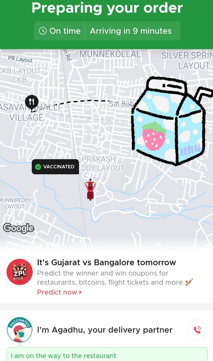 DhalTapaswini's tweet photo. @zomato #4009462057 this my #Orderno Delivery partner is not moving from last 3 hrs #BoycottZomato I need my order amount  refund https://t.co/soSYbSLjuc