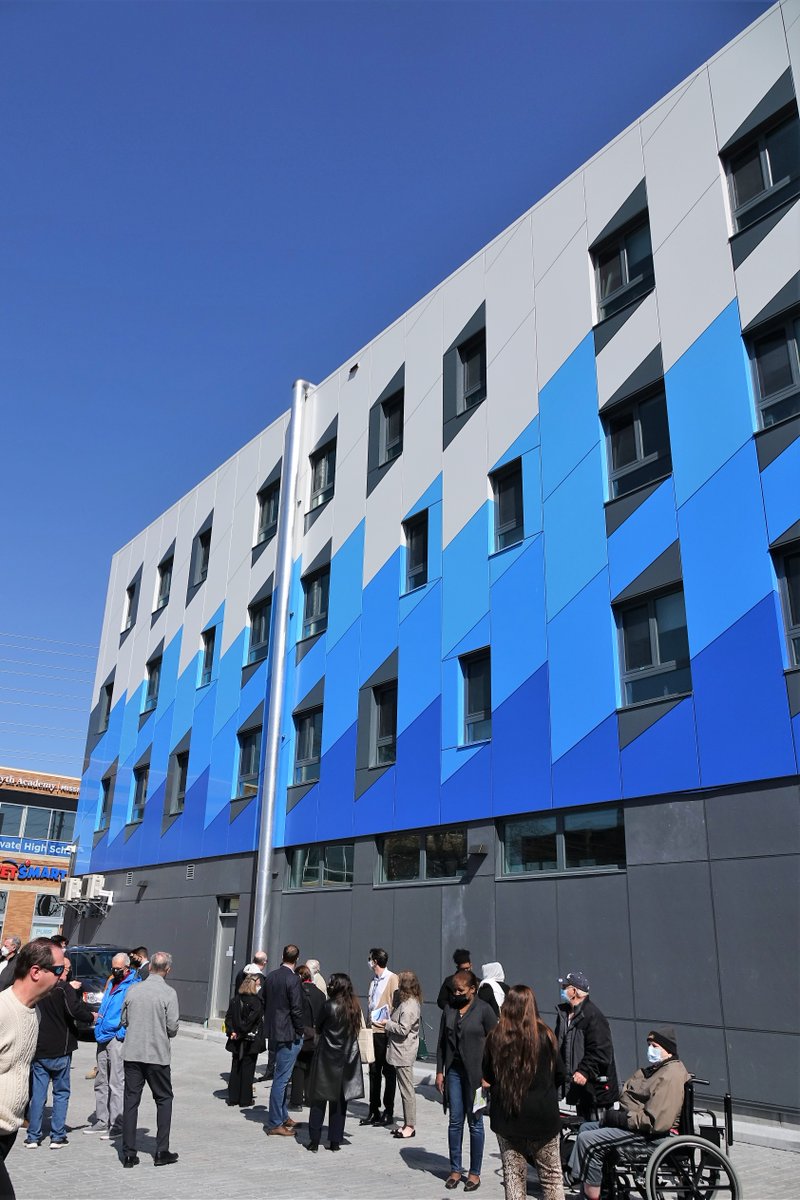 IndwellCA's tweet photo. As well as a ribbon cutting, the Grand Opening of Lakeshore Lofts involved a special program and tours of the building, including  @CompassFoodBank, the new sunroom and a model unit. #peelregion #HopeAndHomes #supportivehousing #affordablehousing https://t.co/5bntu0jd5K