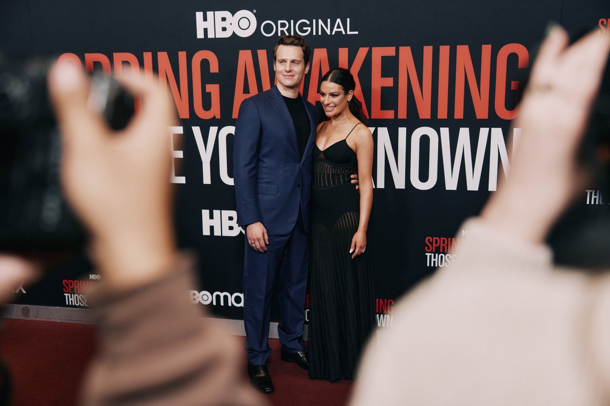 HBODocs's tweet image. Reunited.

Lea Michele and Jonathan Groff join the original cast and creative team at the special screening premiere of #SpringAwakeningHBO. The @HBO original documentary premieres Tuesday at 9PM on @HBOMax.