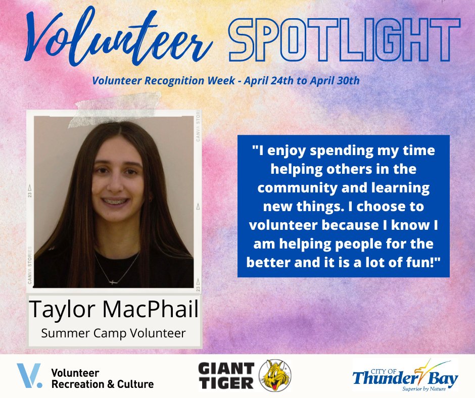 CTBayVolunteers's tweet photo. 🌟VOLUNTEER SPOTLIGHT🌟
Thank you Taylor for being a strong team player with the Playgrounds Summer Camp Program. ❤

#thankyou #volunteer #spotlight #vrw https://t.co/y31dFGgJxZ