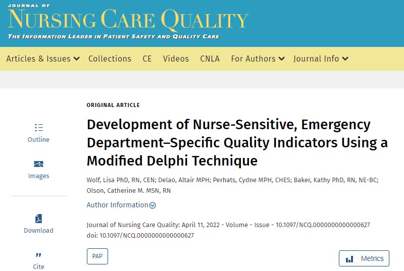 JNCQonline's tweet photo. "Development of Nurse-Sensitive, Emergency Department–Specific Quality Indicators Using a Modified Delphi Technique"

The purpose of this study was to address the gap in QIs specific to the #emergency #nursing care environment.

https://t.co/aPCLi8CDmS https://t.co/OYapvaOkKb