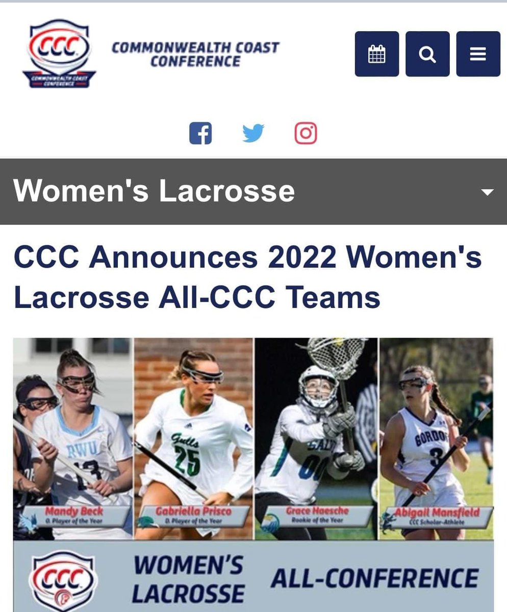 CoachCorter's tweet photo. Corterback Camp Athlete &amp; Former Warwick GLax Goalie, Grace Haesche (Salve Regina U) has been named the Commonwealth Coast Conf Rookie of the Year &amp; All Team Selection

Haesche led the conf with the highest save pct at 52.9%

@OCIAASports @MKramerTHR @WARWICK_WILDCAT @Varsity845 https://t.co/sr1Q8qfc4O