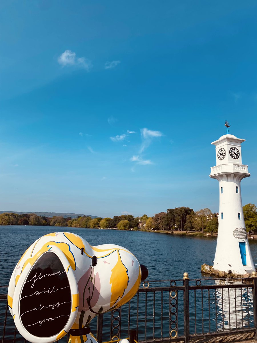 Juggling_Words's tweet photo. Roath Park Lake in the northern suburbs is looking radiant, with beautiful blue skies overhead.

The Snoopies seem to be enjoying the fresh spring air! Love the inscription: ‘Flowers Will Always Grow’.

#CardiffMeanders #SpringNights #Nature #Photography #Snoopy #Peanuts #Schulz https://t.co/2VbH3zZGgC