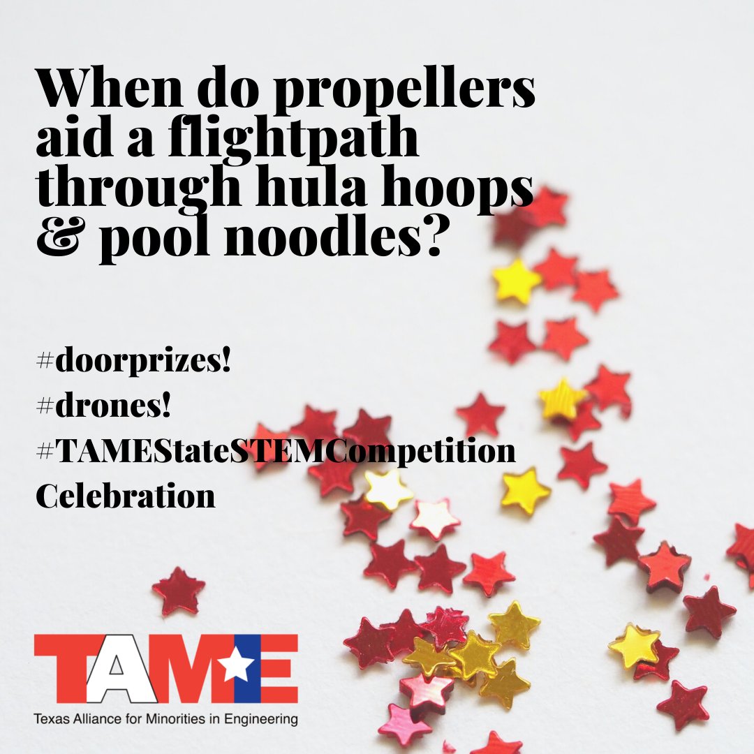 TAMESTEM's tweet photo. When do propellers aid a flightpath through hula hoops & pool noodles?
.
#doorprizes! #drones! #TAMEStateSTEMCompetitionCelebration
.
#LonestarSTEM #STEM4ALL #TexasSTEM https://t.co/StkPwIMLib