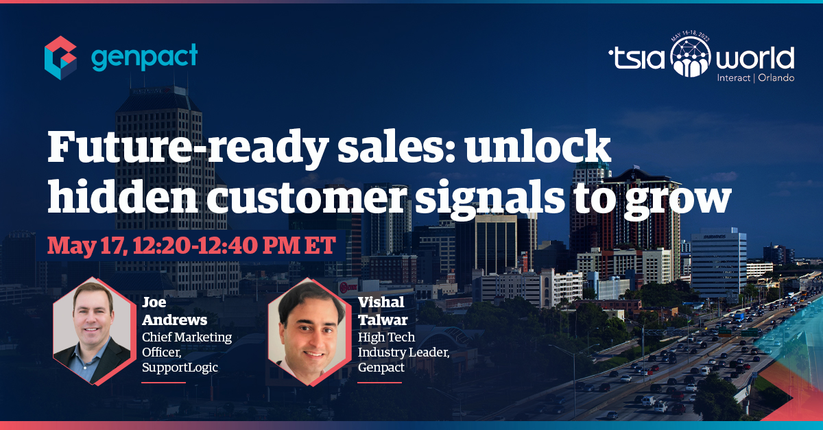 Join <a href="/SupportLogicInc/">SupportLogic</a>’s <a href="/andrewsjoe/">Joe Andrews</a> and our Vishal Talwar at <a href="/TSIACommunity/">TSIA (Technology & Services Industry Association)</a>’s event to see how you can drive customer lifetime value with an AI-led B2B support experience platform. ow.ly/kJXG50IVslg