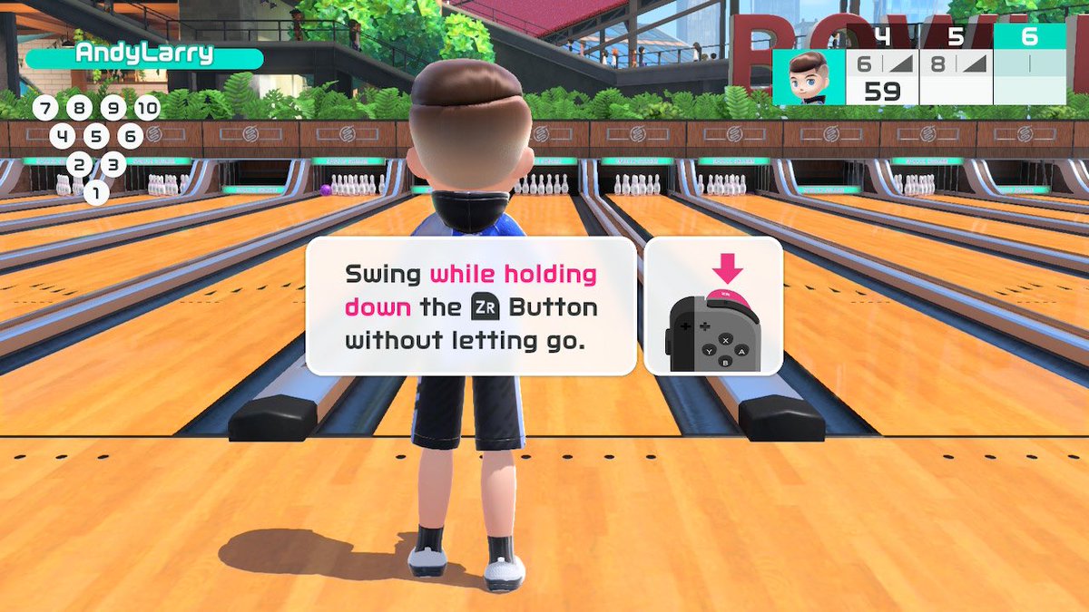 AndyLarry72's tweet image. I keep releasing the Z trigger out of habit when I throw the ball in #NintendoSwitchSports Bowling. @NintendoAmerica, why on earth did you change the single most deeply-ingrained control from #WiiSports?!? Please fix this in your first update! 🙏