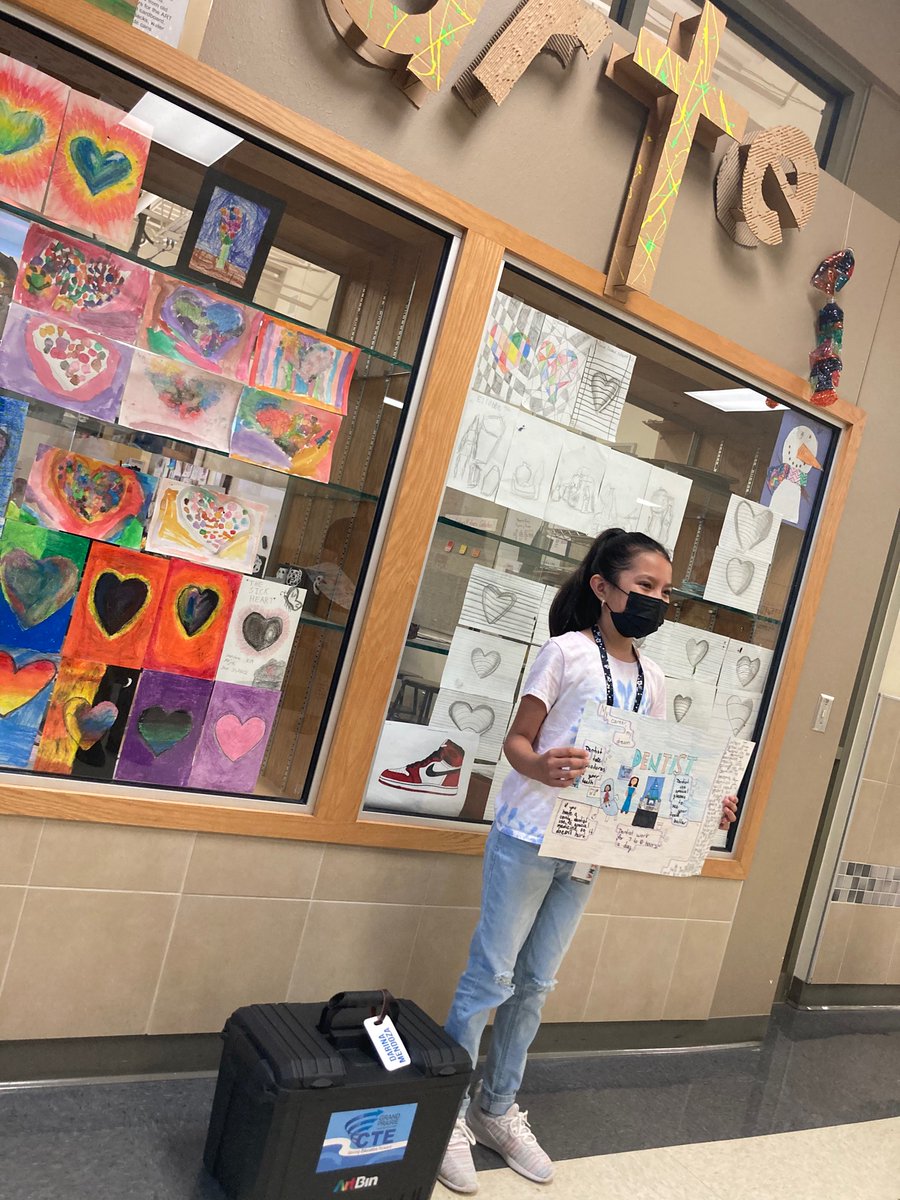 GPISD’s CTE Advisory Board and Admin Team traveled across the district today for a bit of PRIZE PATROL! These young artists are chasing CTE dreams &amp; are winners of the annual poster contest focused on career exploration. #MovingEducationForward