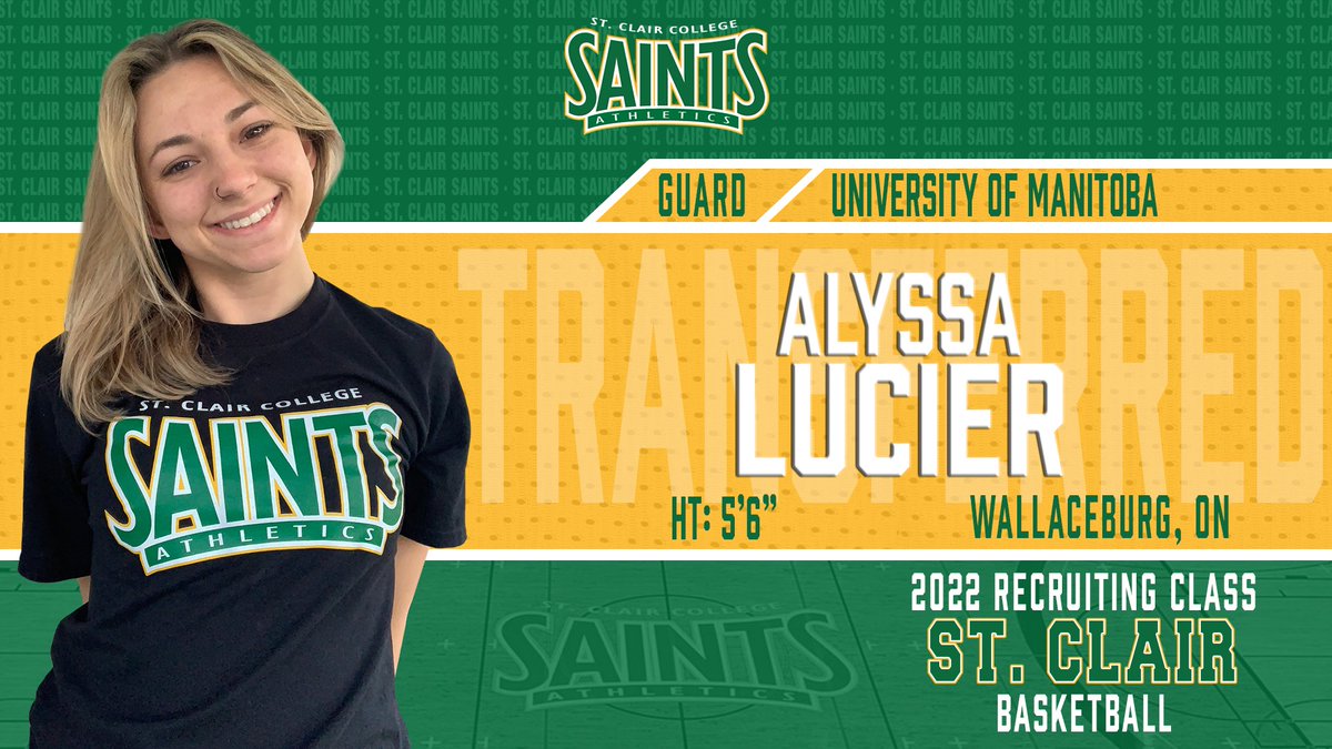 <a href="/stclairsaints1/">Saints Athletics</a> Women’s Basketball strengthen their backcourt with addition of 5'6" guard Alyssa Lucier (Wallaceburg, ON) for the 2022-23 season. saintsathletics.ca/sports/wbkb/20…