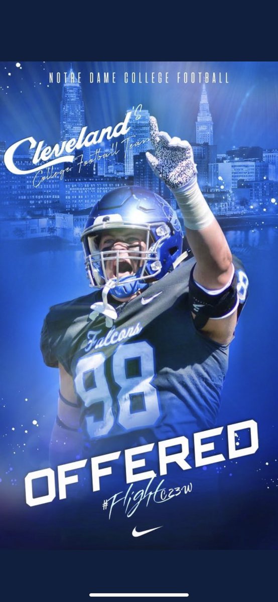 After a great conversation with <a href="/CoachGeeez/">CJ Germany</a> I’m blessed to say I have received my first offer to play college football at <a href="/NDCFB/">Notre Dame College Football</a>