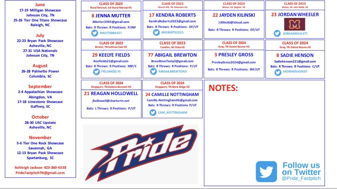 🚨Excited to announce our 2022 schedule and roster! We can’t wait to hit the field with these talented young ladies!