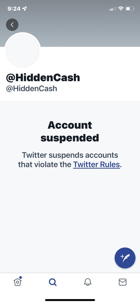@surigao_tina @HiddenCash Unfortunately, His account was suspended by Twitter.