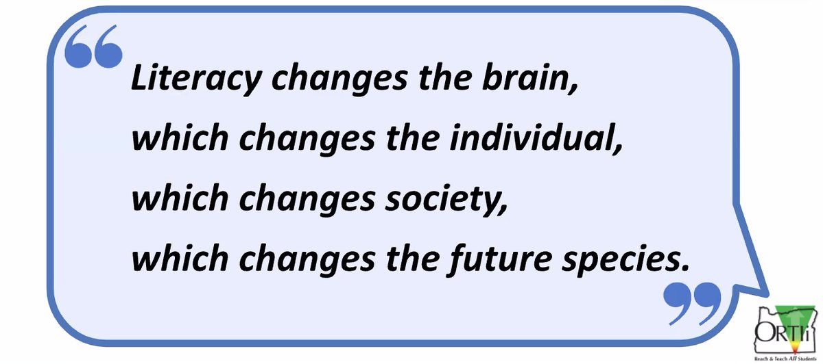 RonitGlickman's tweet photo. Quote by the amazing @MaryanneWolf_ during the @oregonrti symposium. Powerful! #ortii2022 https://t.co/SjLPOjsgxs