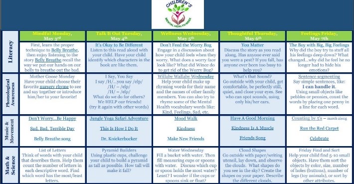 GADeptEarlyCare's tweet photo. Need a fun activity for Children’s Mental Health Week?
Check out our website for the full list of daily activities for infants, toddlers and preschool aged children!
https://t.co/dSrPmDcXE2
#DECALCMHWEEK2022 #littlekidsbigfeelings https://t.co/iqHBWBqyMe