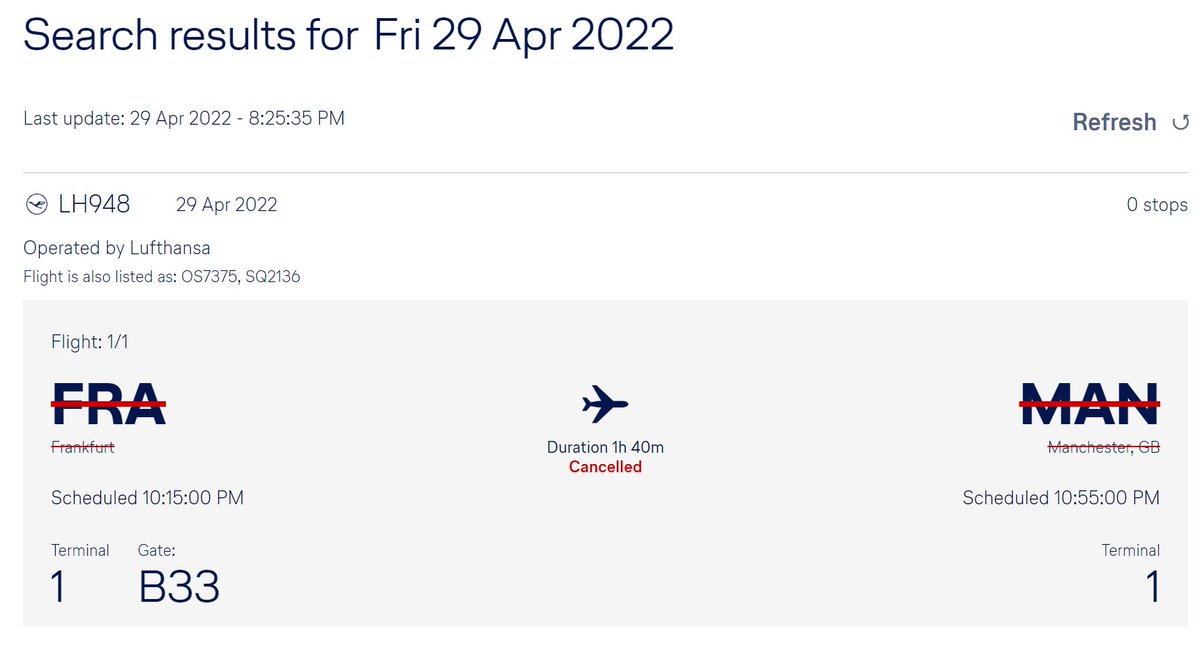 andrewccm's tweet photo. @SingaporeAir #Singaporeair Will do that. Guess what, ur partner @lufthansa have cancelled my MIL's flight LH948/SQ2136 to MAN. So now she's stuck unnecessarily in a foreign country FOR ANOTHER NIGHT, AGAIN! I bet LH will blame SIA, then SIA will blame LH #seriouslywhyisitsohardtoflywithSIA https://t.co/G5XLXonTfm