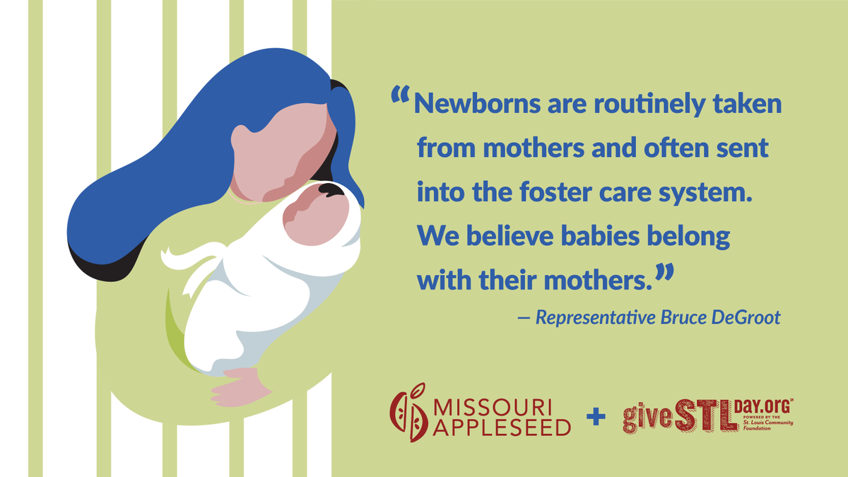 We're working with lawmakers and advocates to advance bipartisan-supported prison nursery legislation to ​​ensure all Missouri’s babies thrive. This #GiveSTLDay, help us make a generational impact on Missouri’s families #systemicchange #strongerfamilies givestlday.org/MOAppleseed