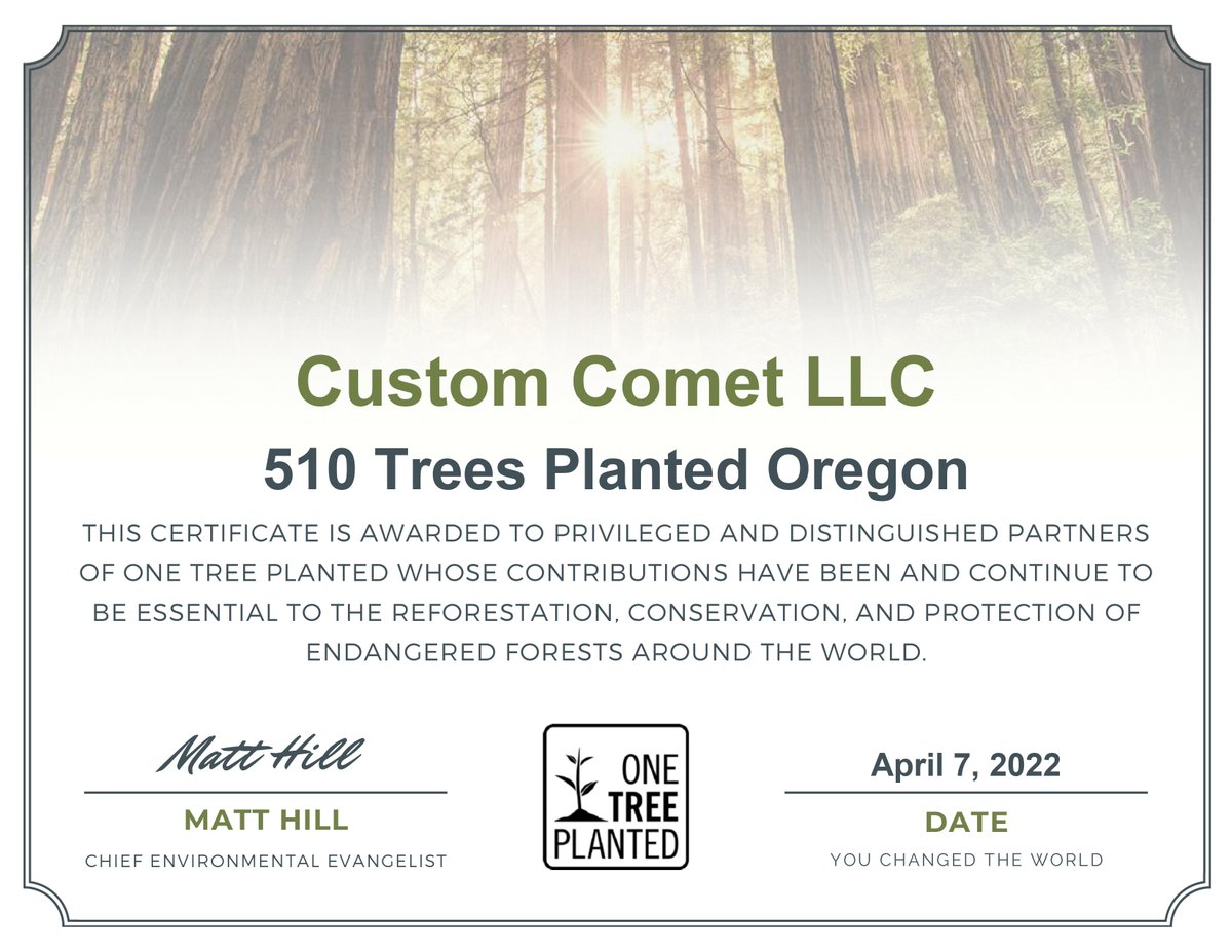 Happy Arbor Day! We are happy to report that we helped plant 510 trees last quarter in the state of Oregon through <a href="/onetreeplanted/">One Tree Planted</a>. That brings us up to 4,127 trees planted since we started (and counting!). #ArborDay2022