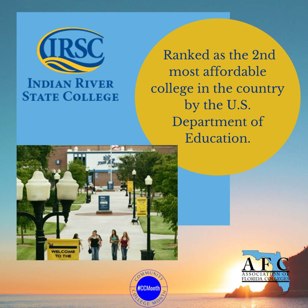 Today, we recognize Indian River State College for Community College Month.

#CommunityCollegeMonth #lovemyfloridacollege
@IRSCTheRiver