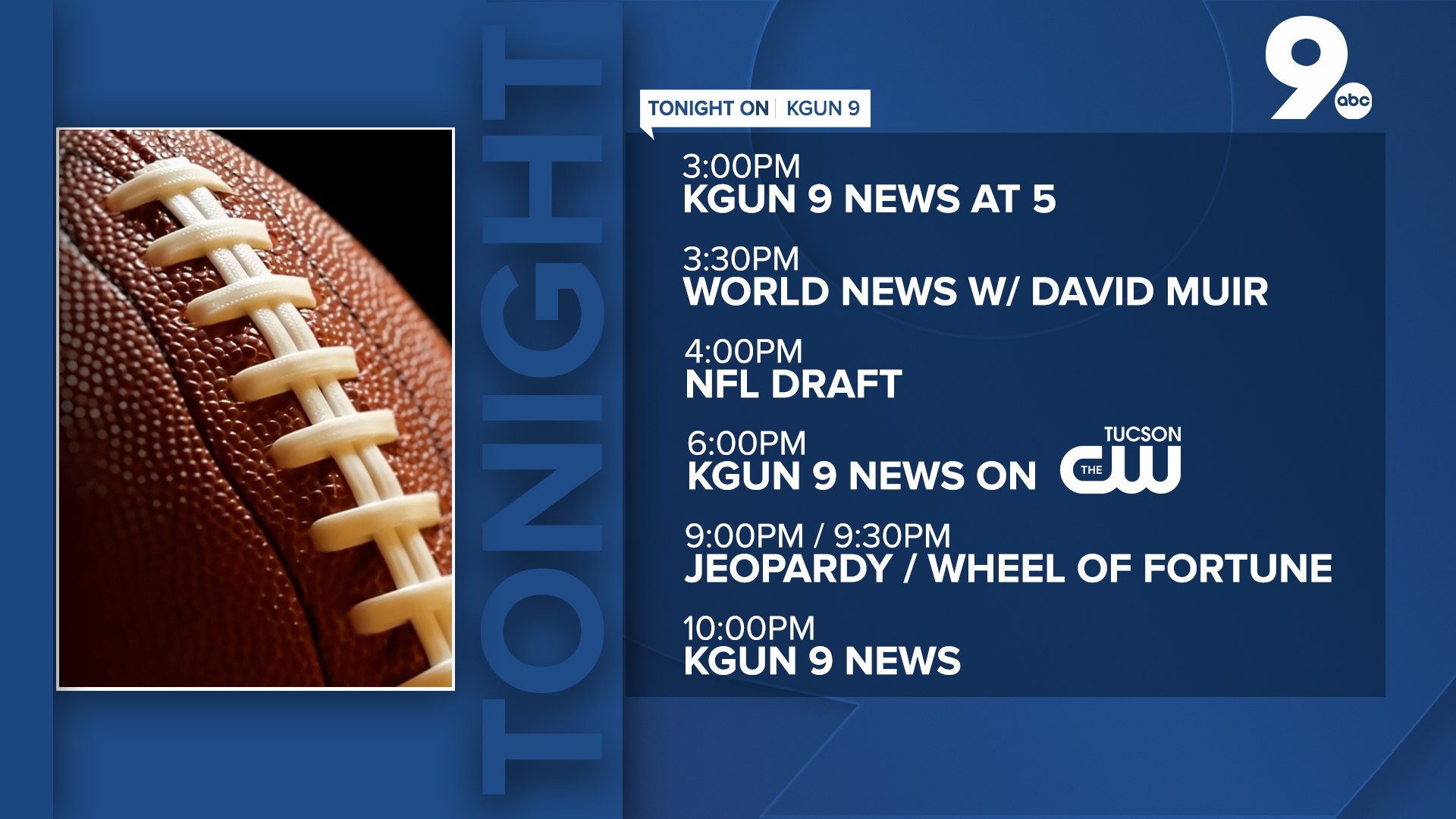 KGUN 9 On Your Side on Twitter "PROGRAMMING CHANGE!!! KGUN 9 News at 5