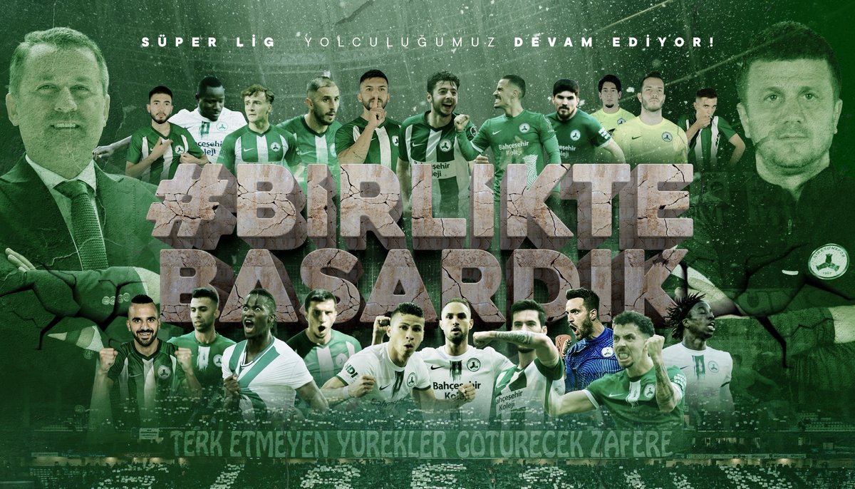 BİRLİKTE BAŞARDIK

Giresunspor'umuz, 44 yıl sonra yükseldiği Süper Lig'de yoluna devam ediyor.

Teşekkürler büyük Giresunspor ailesi! 👏💪💚🤍