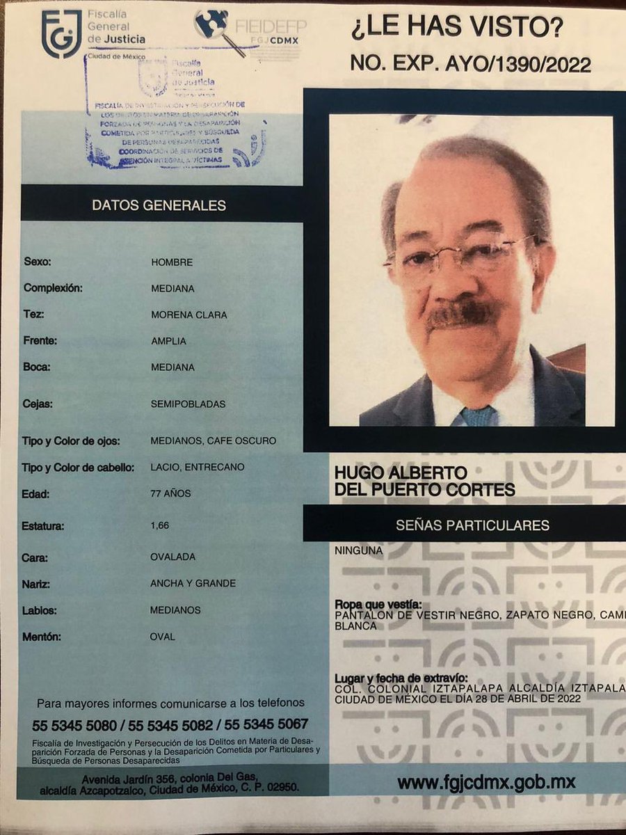 Monmao's tweet photo. Esta es la ficha oficial de Hugo del Puerto. Por favor 🙏🏼 ayuden a difundir, es papá de @rdelpuerto y todos estamos preocupados 🥺🥺🥺 https://t.co/lHj1X20Rhg