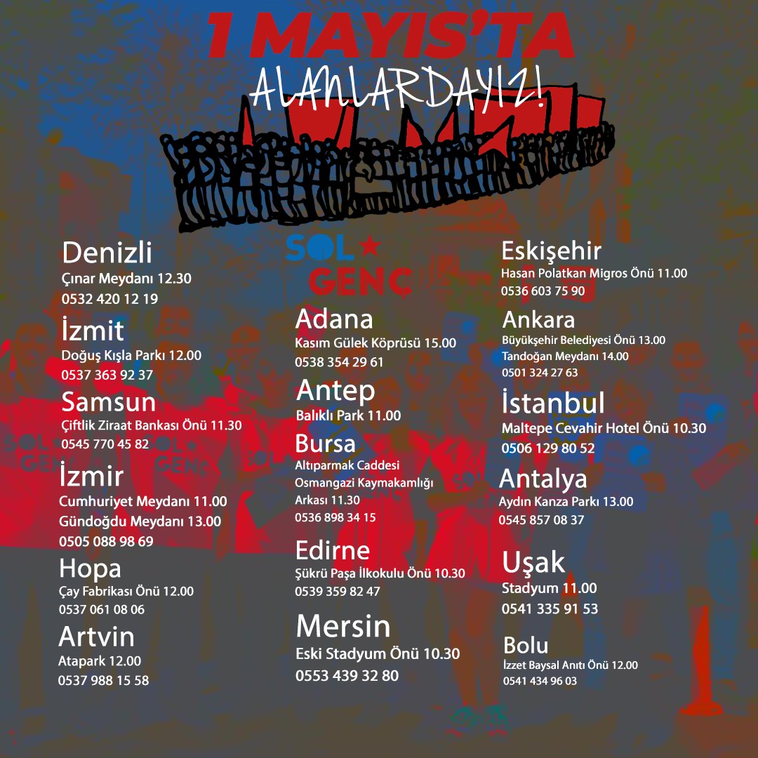 📢 #1MAYIS'ta alanlardayız!
Sen de omuz ver ve #SesÇıkar 💪
