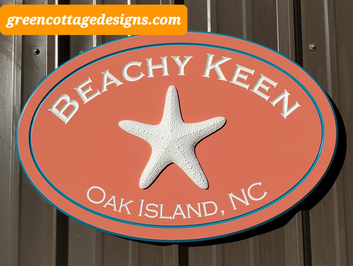cottage_green's tweet photo. Beachy Keen Oak Island North Carolina Beach House Sign https://t.co/mxWEx0l0jL Renderings Included #OakIsland #OBX #Hatteras #reefandbeef #starfish https://t.co/iJdndOEtqd