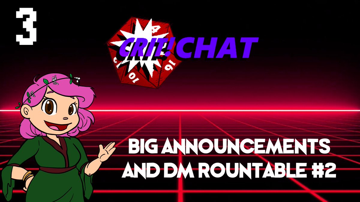 CtrlAltCrit's tweet photo. #CritChat returns! @littleinkpotts hosts tonight's event, so join her in our #Discord voice chat for some BIG announcements, the unveiling of our second DM Roundtable about Session Zeroes, and a fun bonus game stream at the end! We'll see you tonight at 8 PM on #Twitch! https://t.co/e473mw2pau