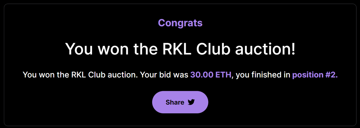 DrJayDD's tweet photo. RKL Club #007 secured ✅

Congrats on a great OG club sale @RumbleKongs - winning floor bid 12.13 eth!

 Stealth Kong team getting ready for primetime 😈 https://t.co/zVjpagobyK
