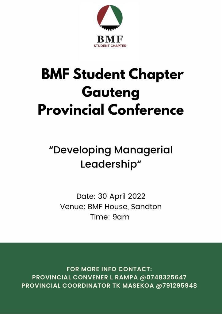 BMFscSMU's tweet photo. BMFsc SMU Branch delegates will be attending the Provincial Congress 🔴🟢⚪⚫ https://t.co/LX8q7hAWzu
