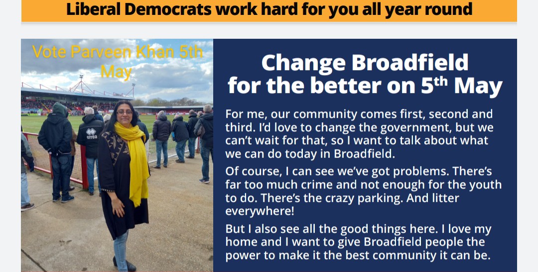 Vote for change in Broadfield, Crawley