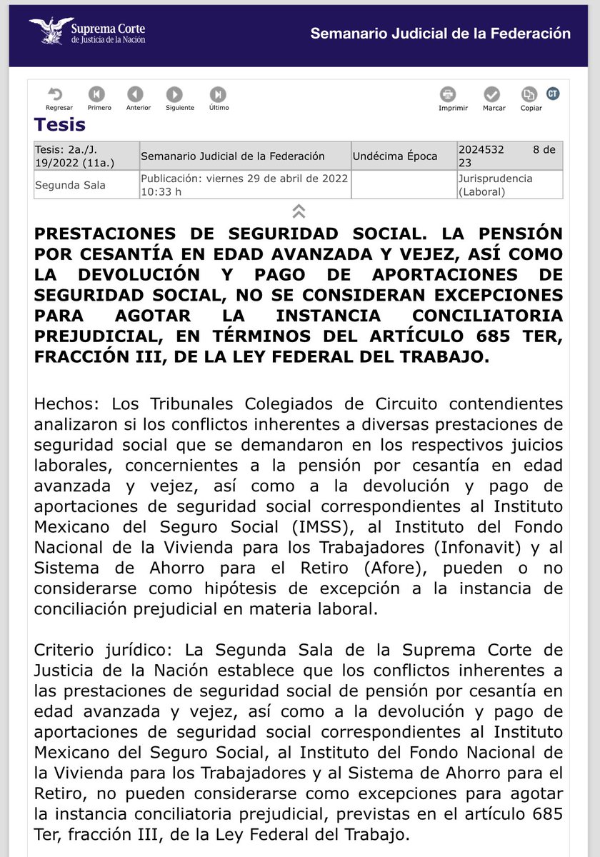 abuelosho's tweet photo. Hoy es #ViernesDeJurisprudencia, aquí las más trascendentes en materia laboral y de seguridad social 🚨👇🏼 https://t.co/hin5A0huvy