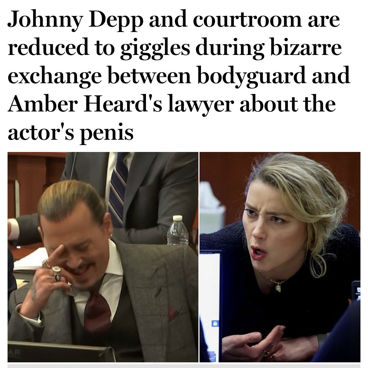 Amber Heard’s lawyers pre-trial: “we have so much evidence of abuse, we can’t wait to present it all in court.”

Amber Heard’s lawyers during trial: