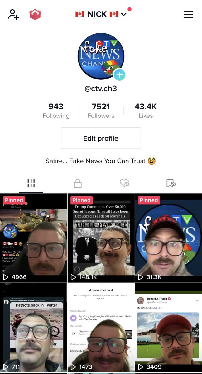 Nick_CTV's tweet photo. This Tok Tok account is 5 days old.
@VincentKennedy_ @kimmyplayer113 You two are the only accounts I’ll show who I stole content from. Sorry 🥸
#truthctv https://t.co/iy0xOxOlLX
