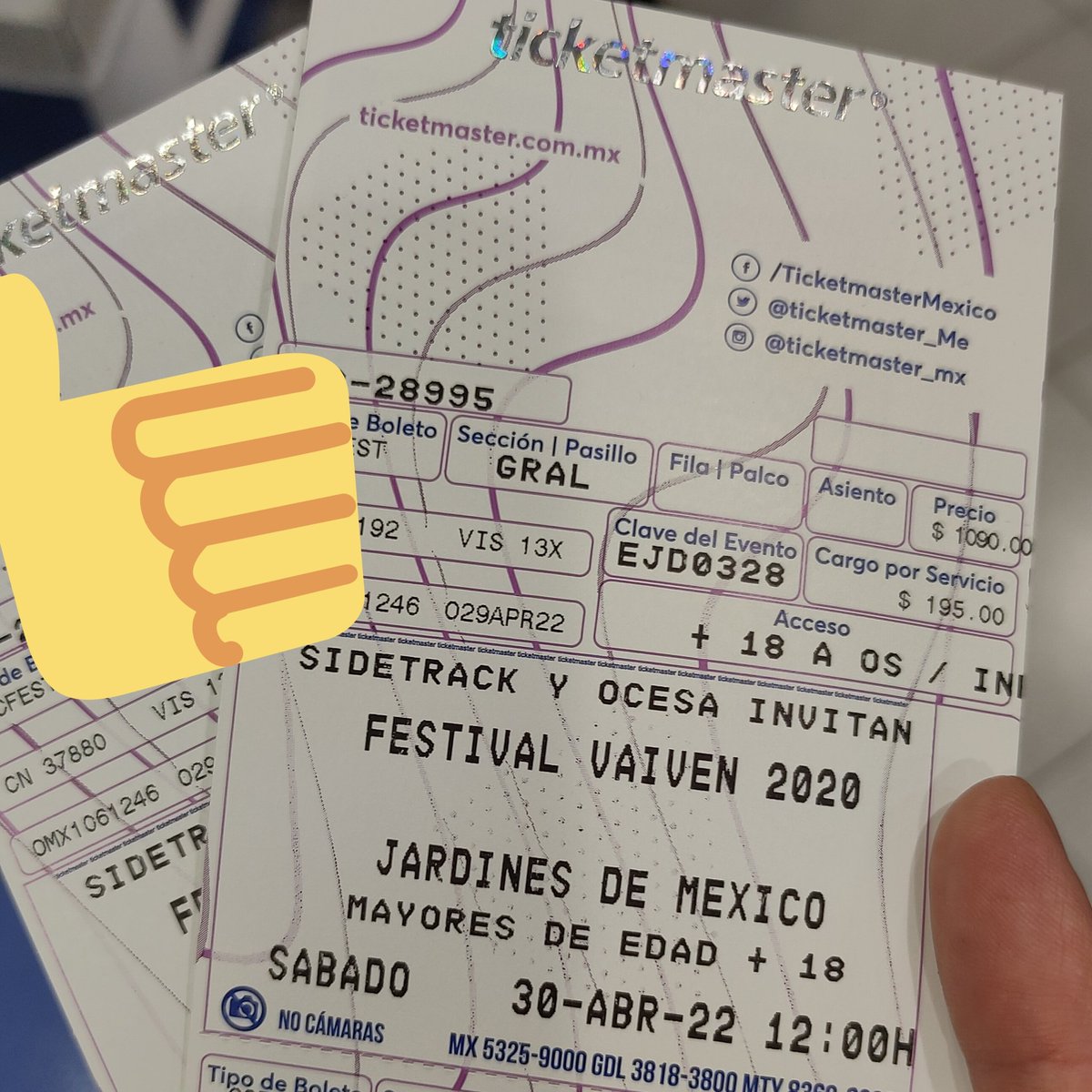 rocknesia's tweet photo. ¡Lleve, lleve! Si buscan boletos para @festivalvaiven hay dos disponibles con 👉🏼 @rocknesia 👈🏼 al precio, más barato que Ticketmaster a solo $1285 c/u

@Vendo_Boletos @boletoscdmx @BoletitosVara @SobranBoletos https://t.co/4LLdcjKRsC
