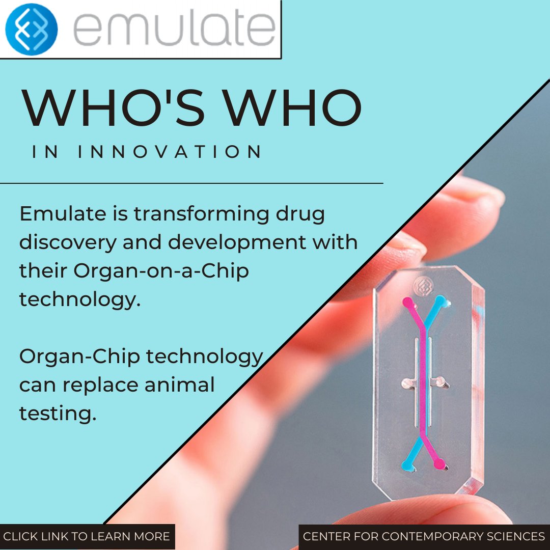 One of the companies featured in our 'Who's Who in Innovation' booklet is <a href="/emulateinc/">Emulate, Inc.</a>. Emulate is transforming drug #discovery and replacing #animaltesting with its Organ-on-a-Chip technology. Check out our booklet to learn more: issuu.com/home/published…