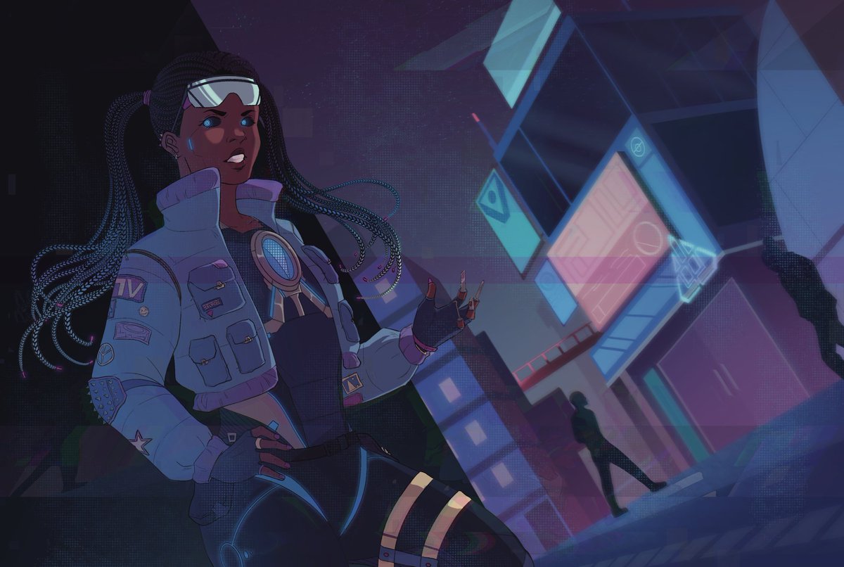 riotbones's tweet photo. unbelievably happy to announce that @cytressofficial, the cyberpunk board game i drew for, is live on kickstarter!! 💕 https://t.co/8NM3RGabfw