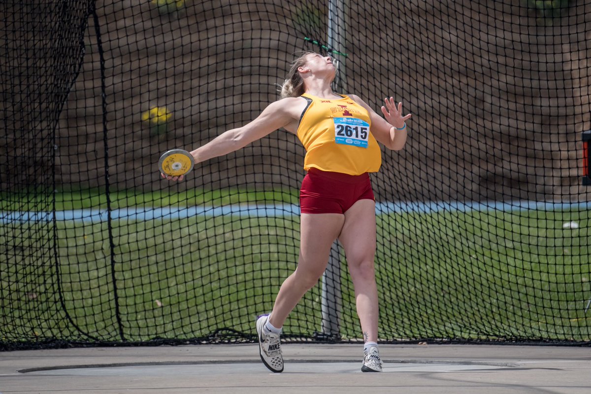 CycloneTrackXC's tweet photo. Emily March is the first women’s discus champ in Iowa State Drake Relays history! 

#CycloneSZN #Throw4ISU https://t.co/id7vmCJA0j