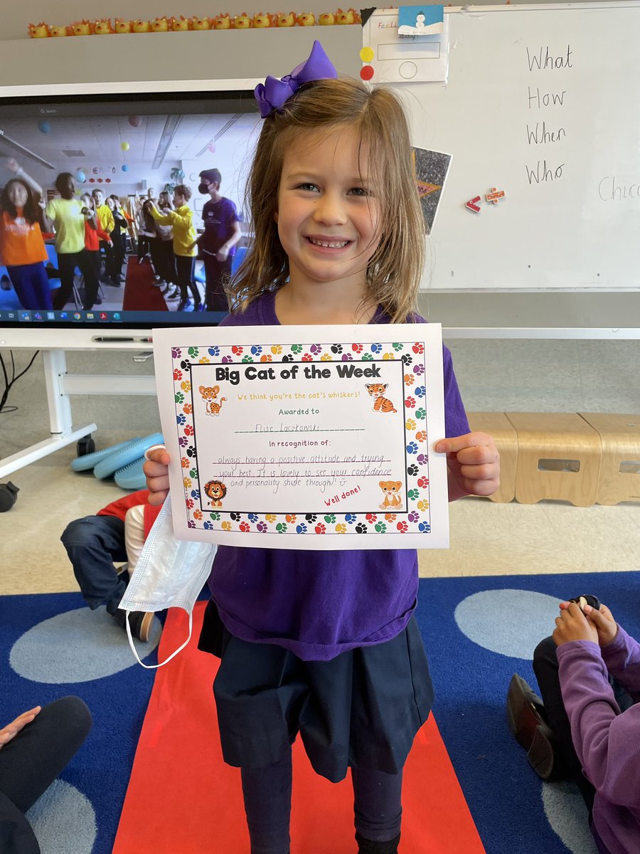 BISCLPYear1's tweet image. BIG CAT OF THE WEEK goes to Elise from the #LoyalLions! Your teachers are beaming with excitement and pride! Congratulations!! @BISCLincolnPark